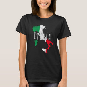 Italië Kaart Italia Italiaanse Vlag Trots T-shirt