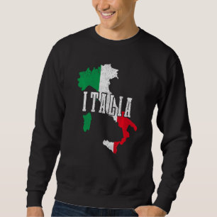 Italië Kaart Italia Italiaanse Vlag Trots Trui