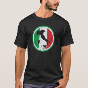 Italië Kaart Italiaanse Italië Vlag Verstoord T-shirt