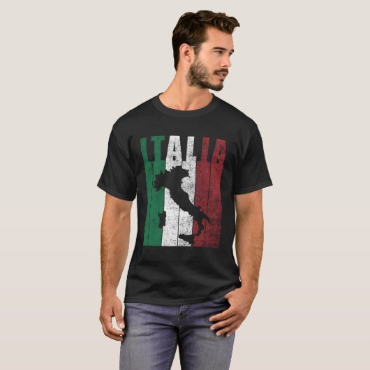 Italië Kaart Italiaanse vlag Italiaans voorvaderli T-shirt (Voorkant volledig)