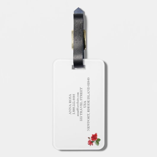 *~* Italië Kaart Italië Italiaanse Rozen Bagagelabel (Achterkant verticaal)