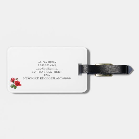 *~* Italië Kaart Italië Italiaanse Rozen Bagagelabel (Achterkant horizontaal)