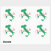 Italië kaart kunst met Italia Ronde Sticker (Vel)