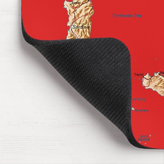 Italië Kaart Mousepad Muismat (Hoek)