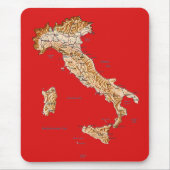Italië Kaart Mousepad Muismat (Voorkant)