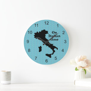 Italië Kaart Omtrek Ontwerpklok Grote Klok