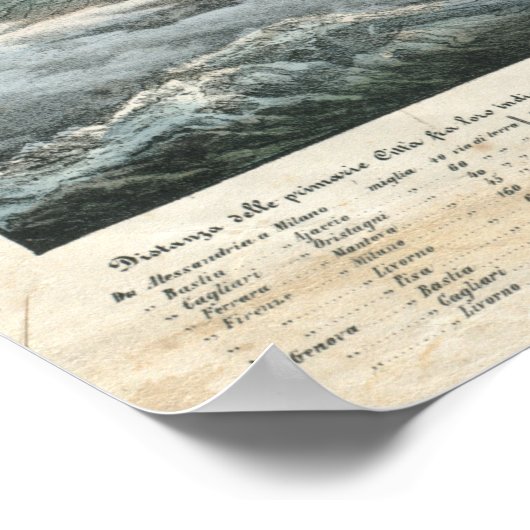  Italië Kaart Poster (Hoek)