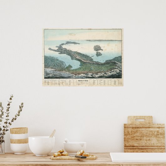 Italië Kaart Poster (Keuken)