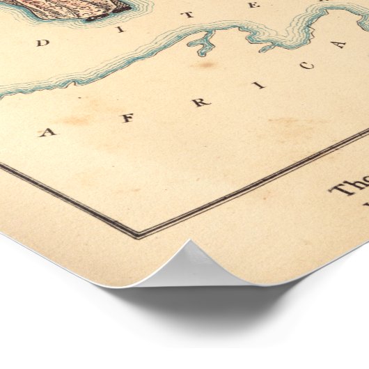  Italië Kaart Poster (Hoek)