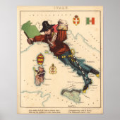 Italië Kaart Poster (Voorkant)