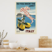  Italië Kaart reizen Poster (Keuken)