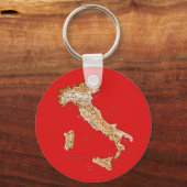 Italië Kaart Sleutelhanger (Voorkant)