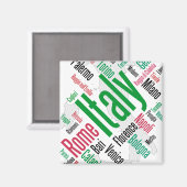 Italië kaart steden magneet (Voorkant / Achterkant)