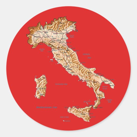 Italië Kaart Sticker (Voorkant)