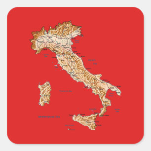 Italië Kaart Sticker