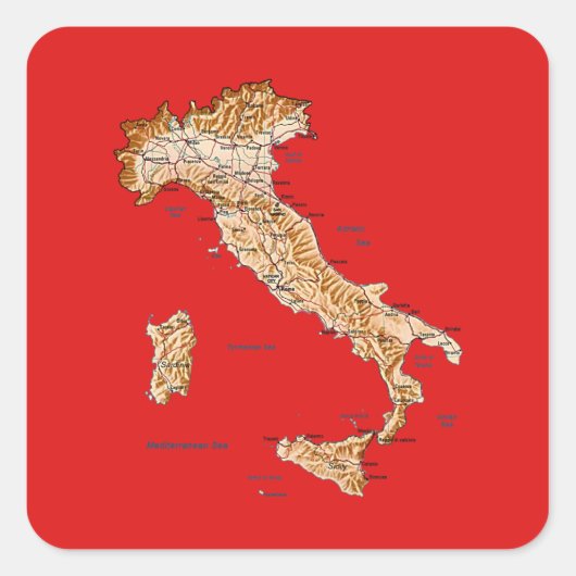 Italië Kaart Sticker (Voorkant)