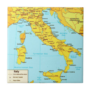 Italië Kaart Tile Tegeltje
