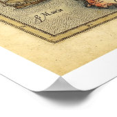 Italië Kaart van Ortelius 1570 Poster (Hoek)