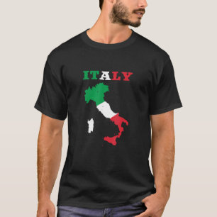 Italië Kaart Vlag Italië Italiaans Home Country Pr T-shirt