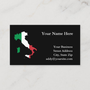 Italië Kaart Vorm Italiaanse Vlag Kleuren Visitekaartje