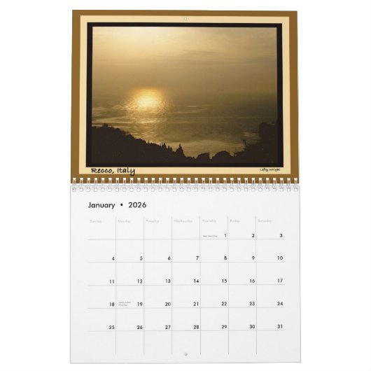 Italië Kalender van foto's en waterverven (Jan 2026)