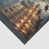 Italië Kanaal van Venetië bij maanlicht Tissuepapier (Detail)