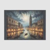 Italië Kanaal van Venetië bij maanlicht Tissuepapier (Voorkant)