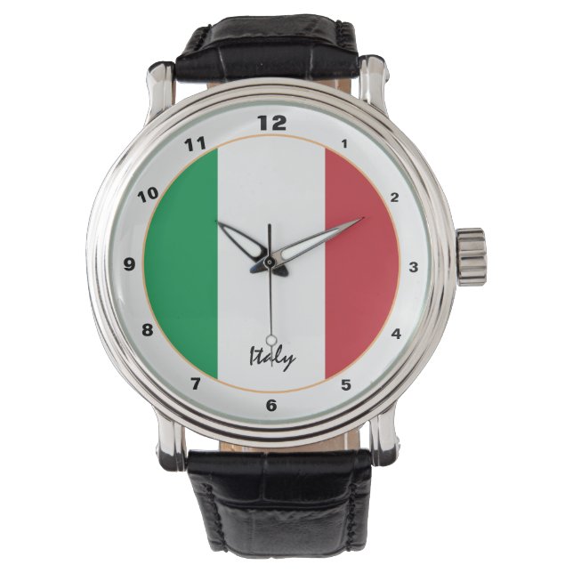Italië kijken, Italië, Italiaans Vlag mode Horloge (Voorkant)
