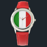 Italië Kind horloge - De vlag van Italië<br><div class="desc">Italië Kind's Watch - De vlag van Italië is gemaakt van groene, witte en rode lijnen. Het is een geweldig cadeau voor degenen die van Italië houden of een Italiaans erfgoed hebben. Dit ontwerp is ook beschikbaar op vele andere producten voor u om uit te kiezen.</div>