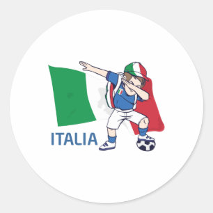 Italië Kind voetbal schooljongen Ronde Sticker
