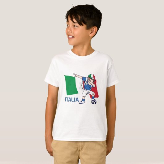 Italië Kind voetbal schooljongen T-shirt (Voorkant volledig)