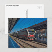 Italië klasse E-402 in reizigerstreinen. Briefkaart (Voorkant / Achterkant)