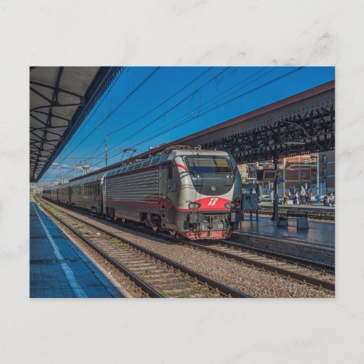 Italië klasse E-402 in reizigerstreinen. Briefkaart (Voorkant)