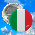 Italië-knop, patriottische Italiaanse vlag-mode Ronde Button 3,2 Cm<br><div class="desc">Buttonnen: Italië & Italiaanse vlag - houd van mijn land,  reizen,  vakantie,  nationale patriotten/sportfans</div>