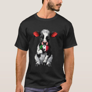 Italië Koe Harten Italiaanse Vlag Italiaanse Worte T-shirt