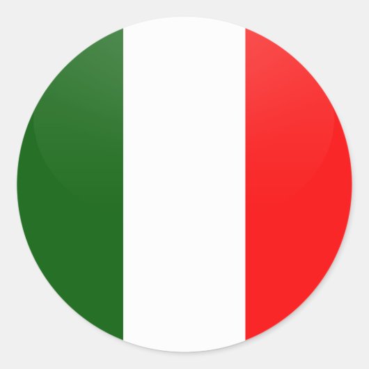 Italië Kwaliteit Vlag Cirkel Ronde Sticker (Voorkant)