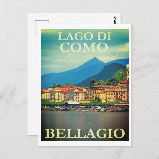  Italië Lago di Como Bellagio Reis Briefkaart (Voorkant / Achterkant)