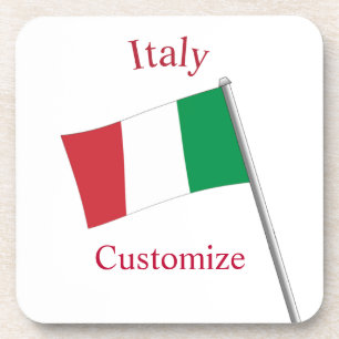 Italië Land Vlag Thunder_Cove Bier Onderzetter