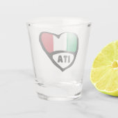 Italië Landcode Vlag Hart, ITA Shot Glas (Achterkant)