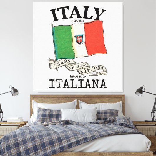 Italië Landenvlag Canvas Afdruk (Insitu (Slaapkamer))