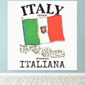  Italië Landenvlag Canvas Afdruk (Insitu (Houten vloer))