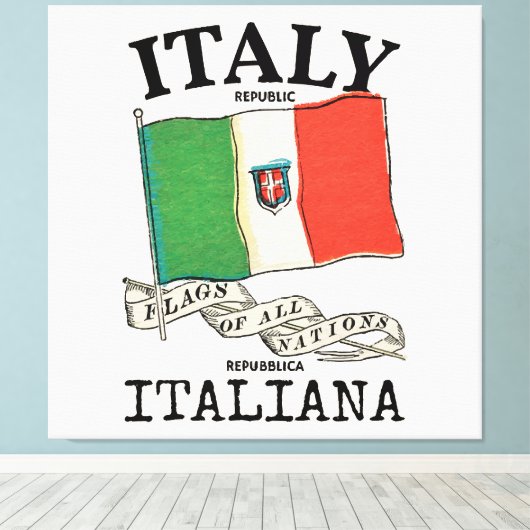 Italië Landenvlag Canvas Afdruk (Insitu (Houten vloer))