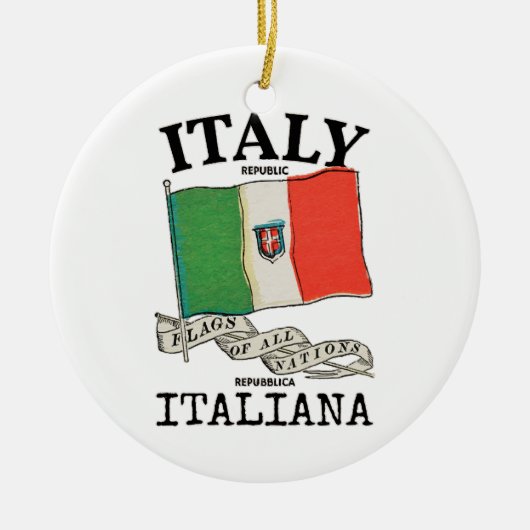 Italië Landenvlag Keramisch Ornament (Voorkant)