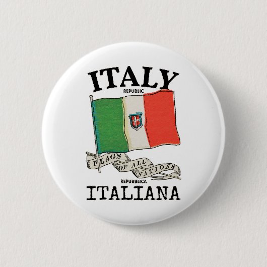 Italië Landenvlag Ronde Button 5,7 Cm (Voorkant)