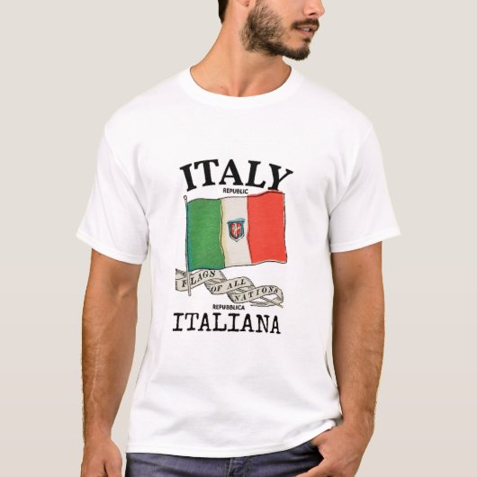  Italië Landenvlag T-shirt (Voorkant)