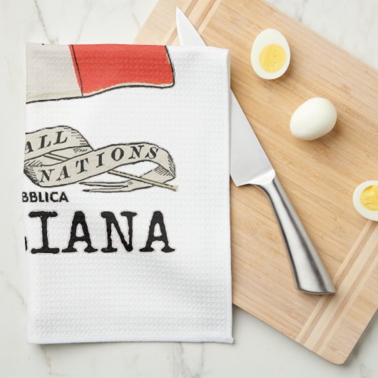 Italië Landenvlag Theedoek (Quarter Fold)