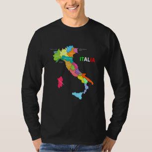 Italië landkaart Italië Mappa Stilvali T-shirt