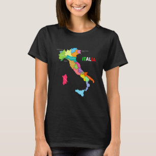 Italië landkaart Italië Mappa Stilvali T-shirt