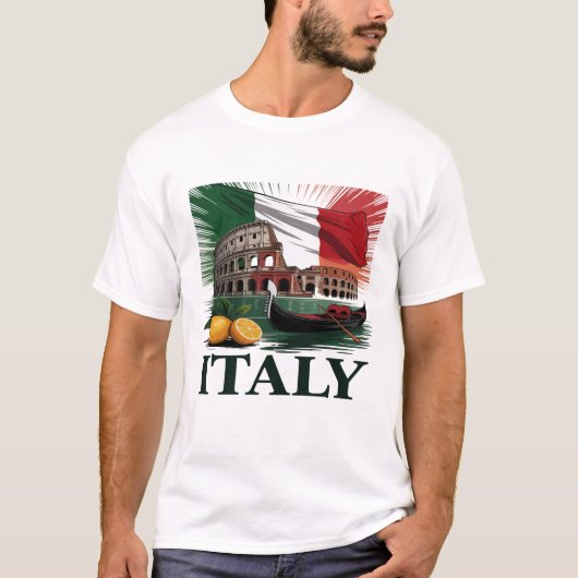 Italië Landmark Passion T-Shirt Design (Voorkant)