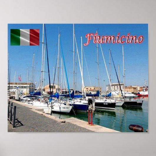 Italië - Lazio - Fiumicino - Harbour - Poster (Voorkant)